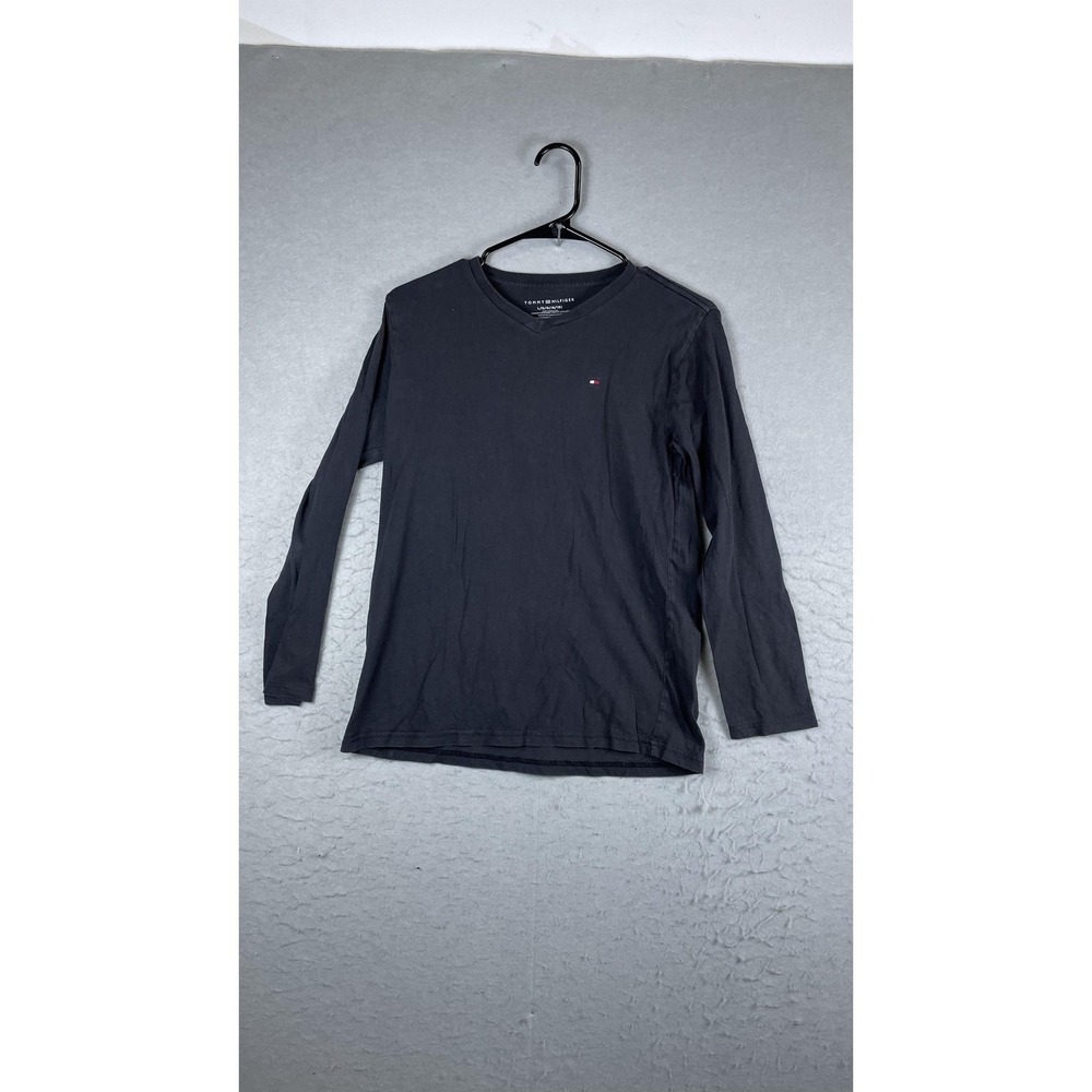 Tommy Hilfiger Undershirt Boys Large 16-18 Black Long Sleeve Thermal Logo